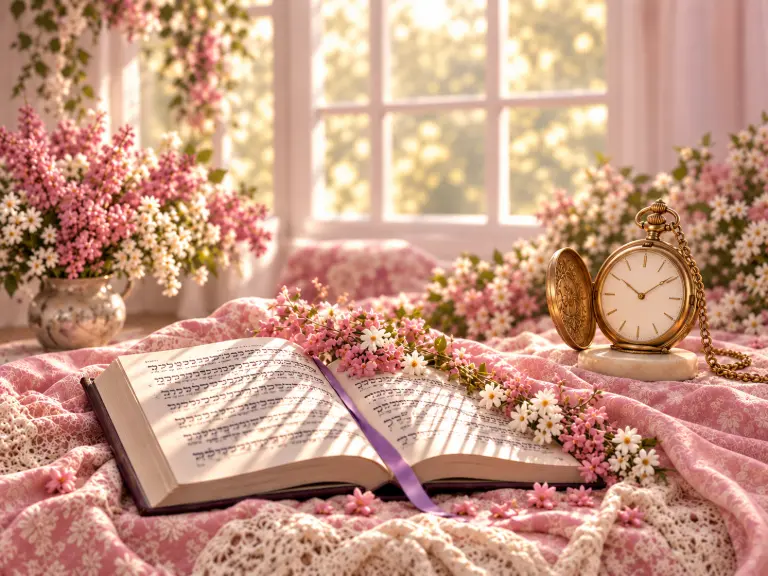 An open Tehillim book and a gold pocket watch